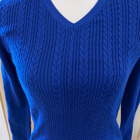 *Small Brilliant Royal Blue Fitted Crew Neck Sweater Talbot - Picture 10 of 14